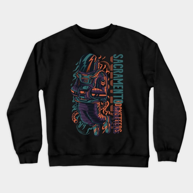 Sacramento Rocketeers Crewneck Sweatshirt by LaarniGallery